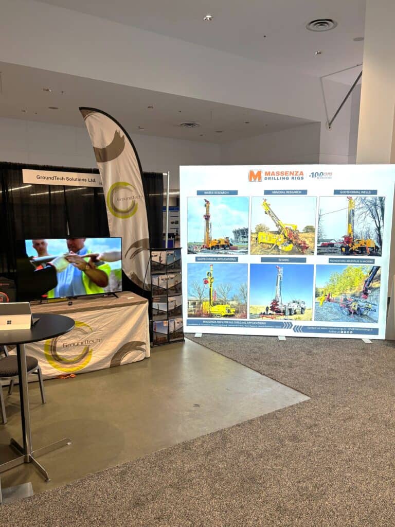 Massenza drilling rigs booth Roundup Canada 2025
