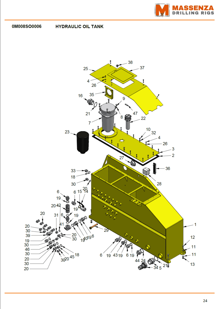 Massenza Drilling Rigs Spare parts manual 2024