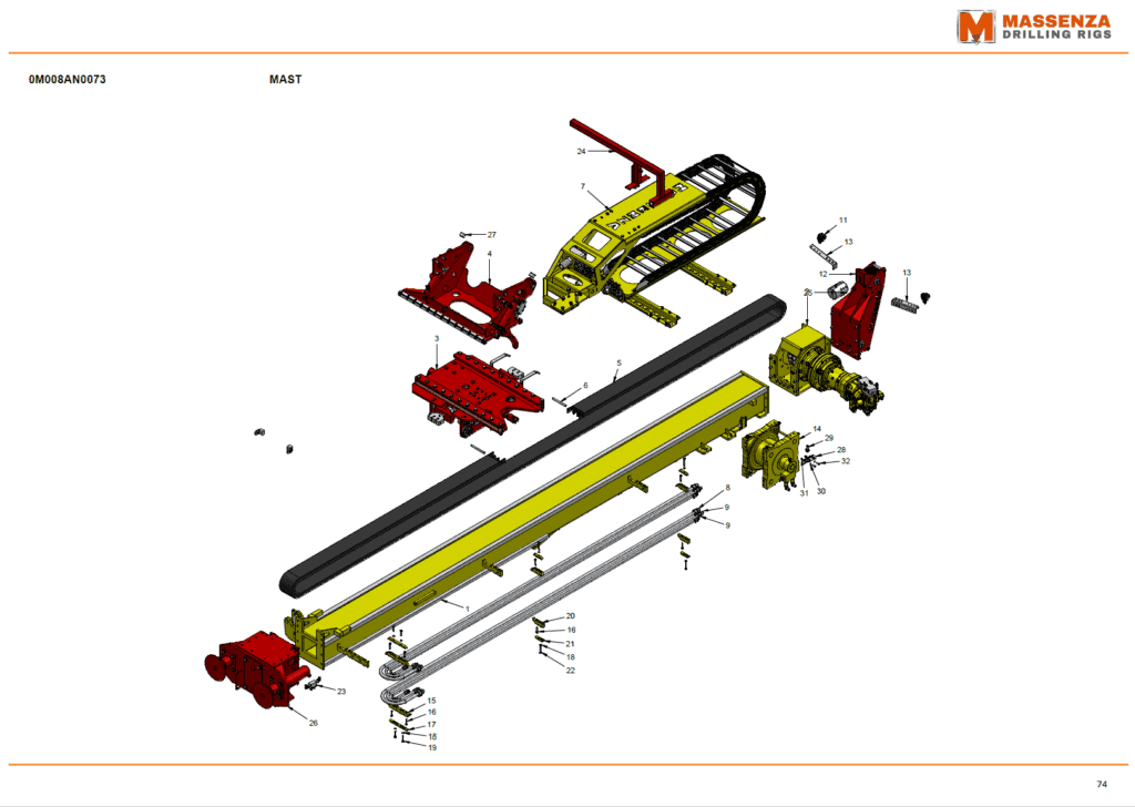 Massenza Drilling Rigs Spare parts manual 2024